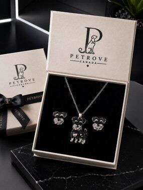 PETROVE Schnauzer Necklace & Earrings Set